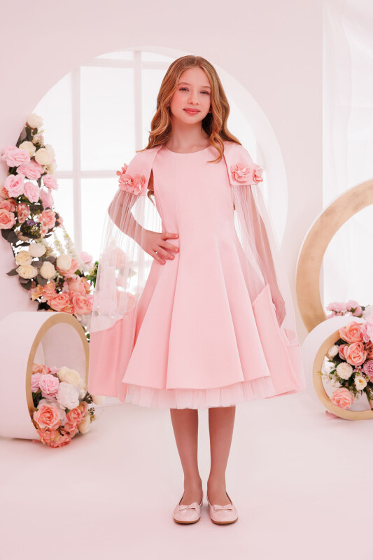 Powder Girls Dress with Removable Cape 8-14 AGE 35080PR - 2