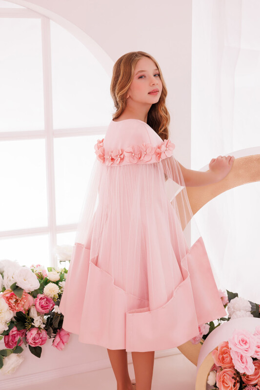 Powder Girls Dress with Removable Cape 8-14 AGE 35080PR - 3