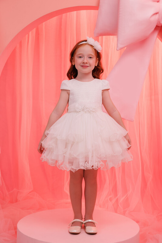 Ecru Baby Dress Tulle Skirt 6-24 MONTH 35069PR - 2