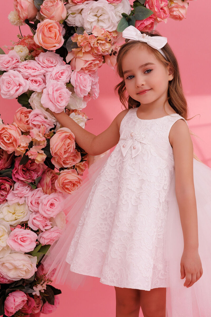 Ecru Girls Lace Tulle Dress 6-24 MONTH 35181PR - 3