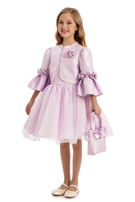 Lilac Dress with Matching Bolero and Bag 3-7 AGE 35294PR - 4