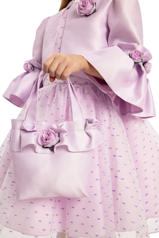 Lilac Dress with Matching Bolero and Bag 3-7 AGE 35294PR - 7