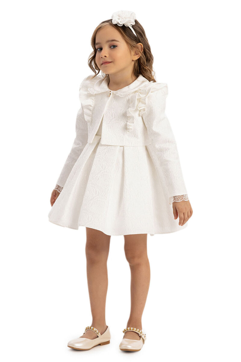 Ecru Baby Dress with Bolero 6-24 MONTH 35395PR - 4