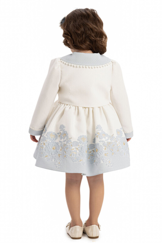 Blue Baby Dress with Bolero and Hair Accessory 6-24 MONTH 35370PR - 8