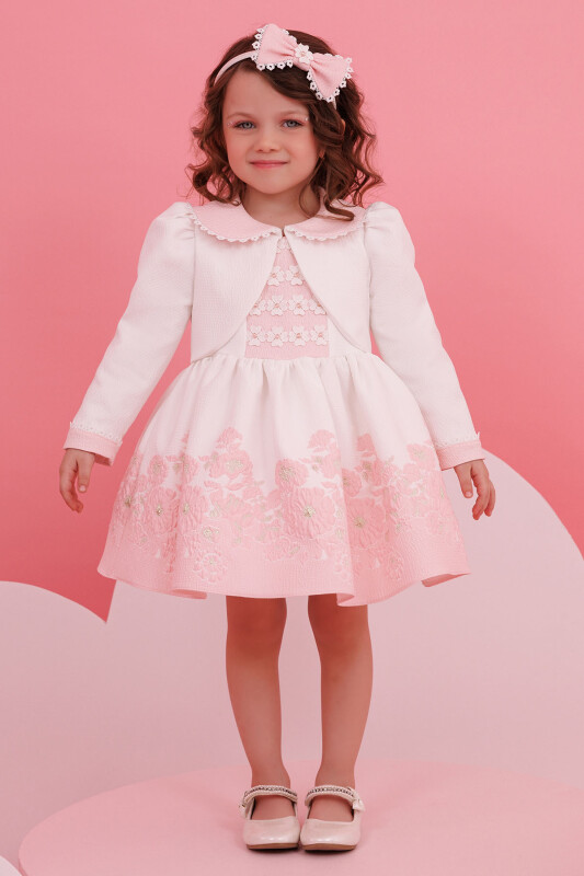 Powder Baby Dress with Bolero and Hair Accessory 6-24 MONTH 35370PR 
