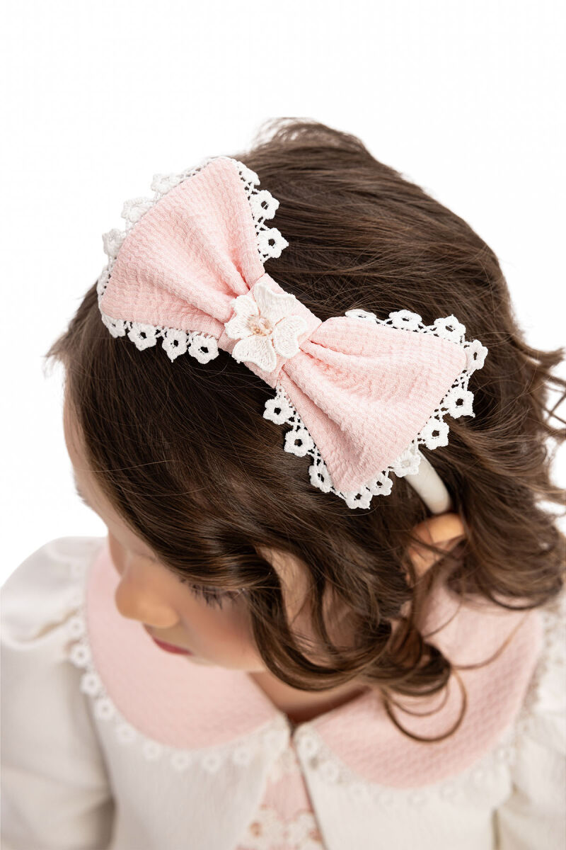 Powder Baby Dress with Bolero and Hair Accessory 6-24 MONTH 35370PR - 5