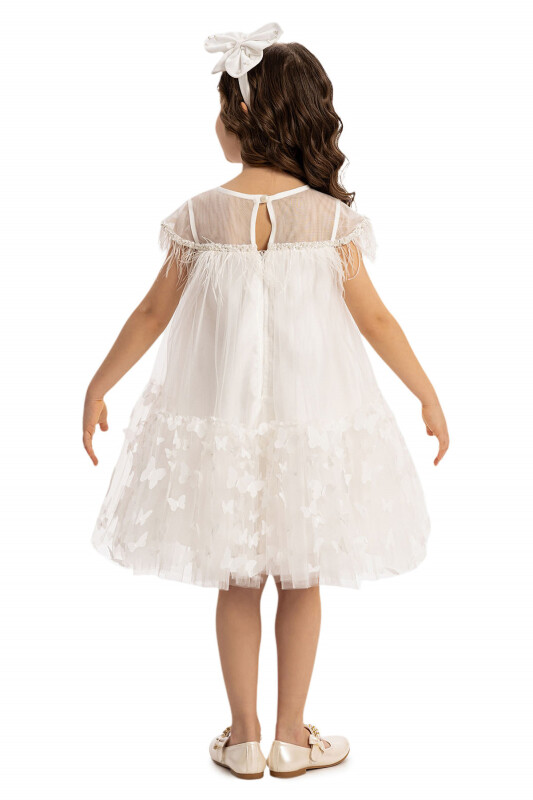 Ecru Girls Butterfly Tulle Dress 3-7 AGE 35107PR - 10