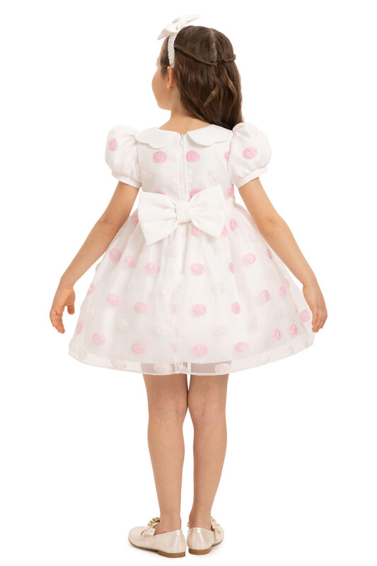 Powder Polka Dot Baby Dress with Hair Accessory 6-24 MONTH 35420PR - 8