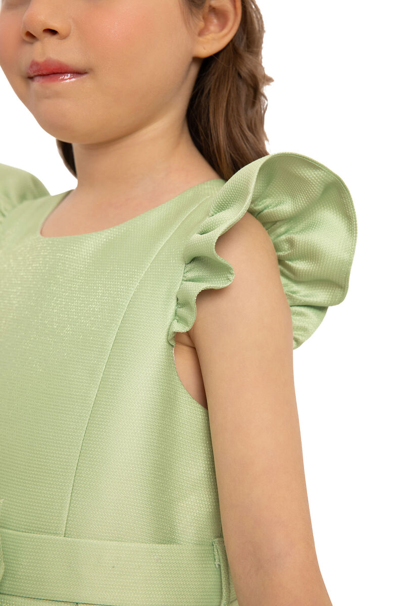 Green Dress with Matching Floral Bag 3-7 AGE 35300PR - 5